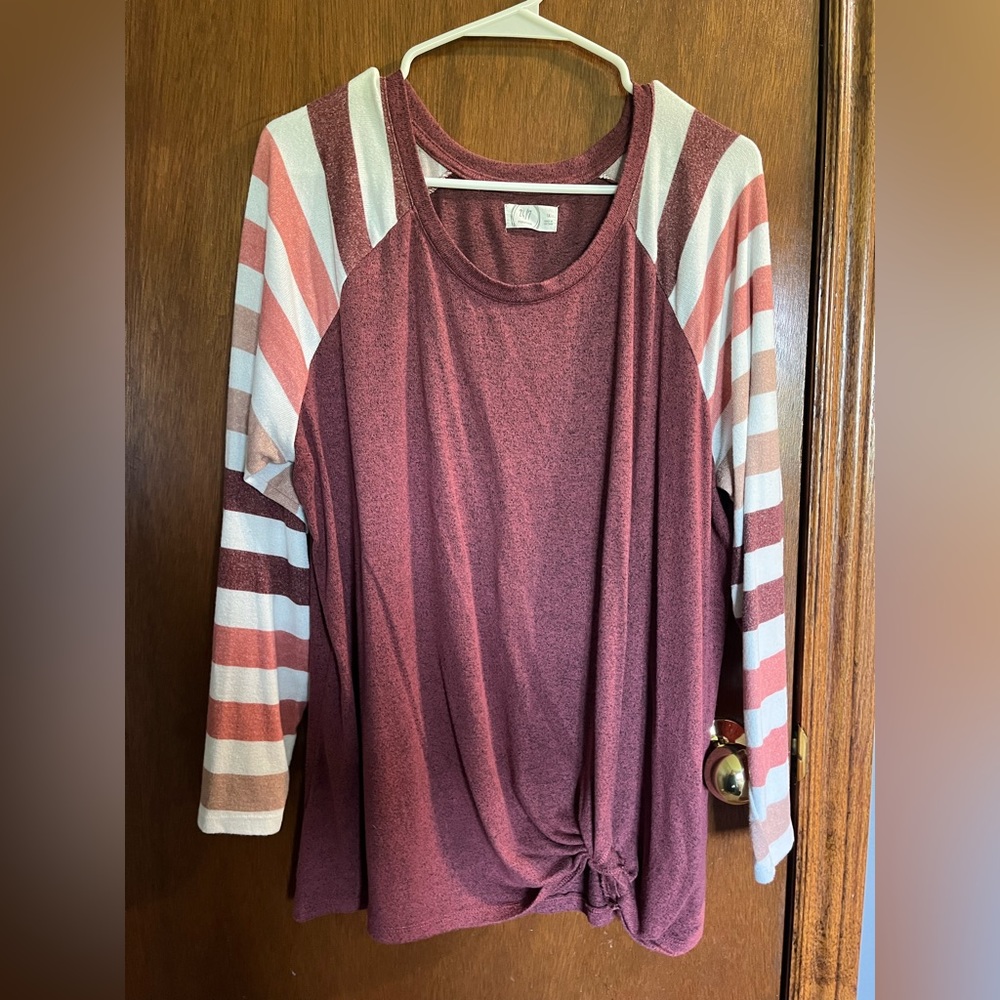Maurices Pink Long Sleeve Shirt Size 1X